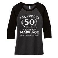 50th Wedding Anniversary Gifts Couples Husband Wife 50 Years Women's Tri-Blend 3/4-Sleeve Raglan Shirt