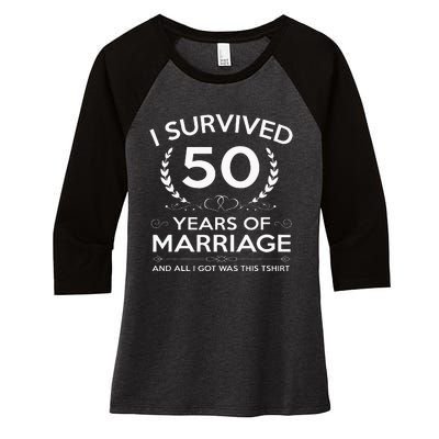 50th Wedding Anniversary Gifts Couples Husband Wife 50 Years Women's Tri-Blend 3/4-Sleeve Raglan Shirt