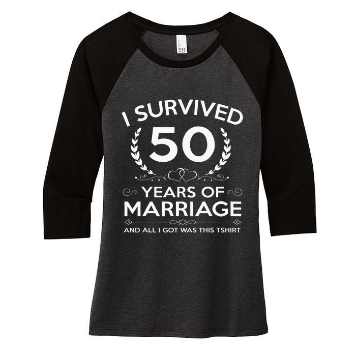 50th Wedding Anniversary Gifts Couples Husband Wife 50 Years Women's Tri-Blend 3/4-Sleeve Raglan Shirt