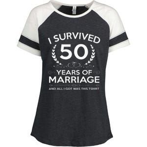 50th Wedding Anniversary Gifts Couples Husband Wife 50 Years Enza Ladies Jersey Colorblock Tee