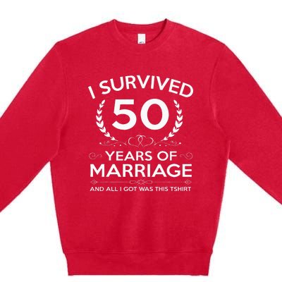 50th Wedding Anniversary Gifts Couples Husband Wife 50 Years Premium Crewneck Sweatshirt