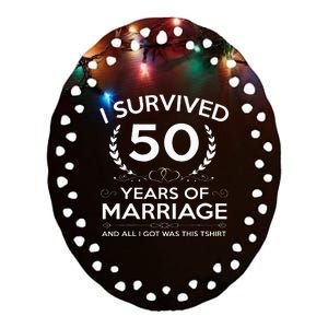 50th Wedding Anniversary Gifts Couples Husband Wife 50 Years Ceramic Oval Ornament