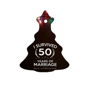 50th Wedding Anniversary Gifts Couples Husband Wife 50 Years Ceramic Tree Ornament