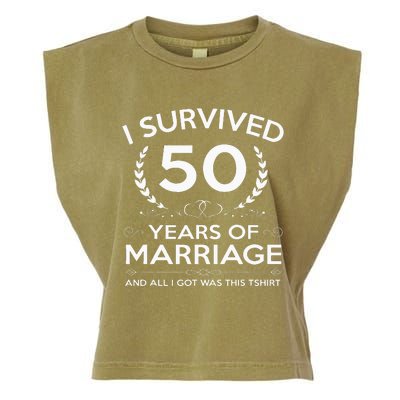 50th Wedding Anniversary Gifts Couples Husband Wife 50 Years Garment-Dyed Women's Muscle Tee