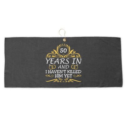 50th Wedding Anniversary Husband Wife Large Microfiber Waffle Golf Towel