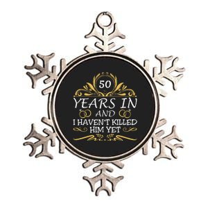 50th Wedding Anniversary Husband Wife Metallic Star Ornament