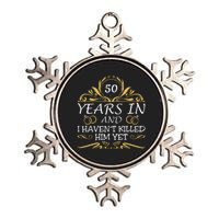 50th Wedding Anniversary Husband Wife Metallic Star Ornament