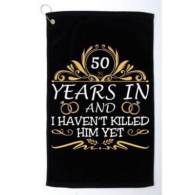 50th Wedding Anniversary Husband Wife Platinum Collection Golf Towel