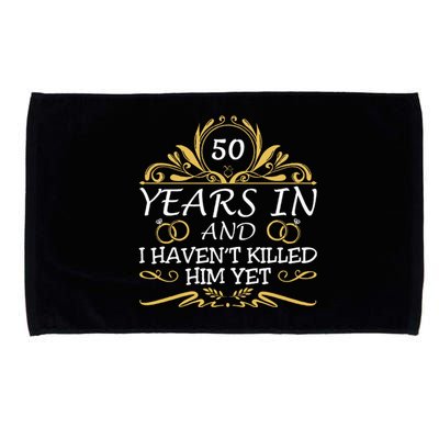 50th Wedding Anniversary Husband Wife Microfiber Hand Towel