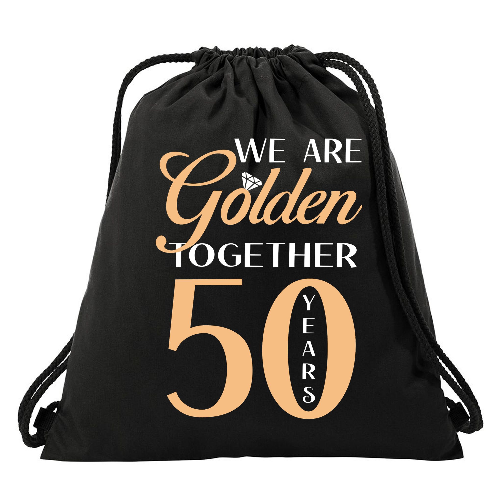 50th Wedding Anniversary We Are Golden Together 50 Years Drawstring Bag