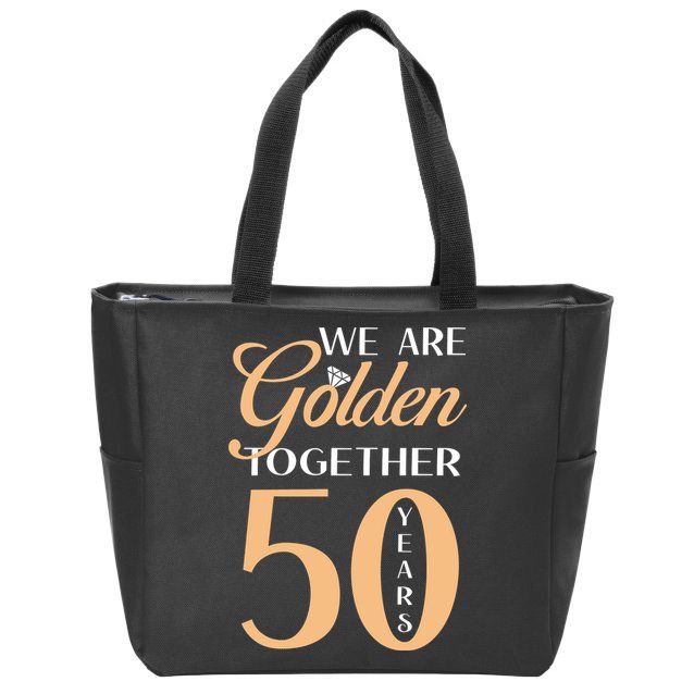 50th Wedding Anniversary We Are Golden Together 50 Years Zip Tote Bag