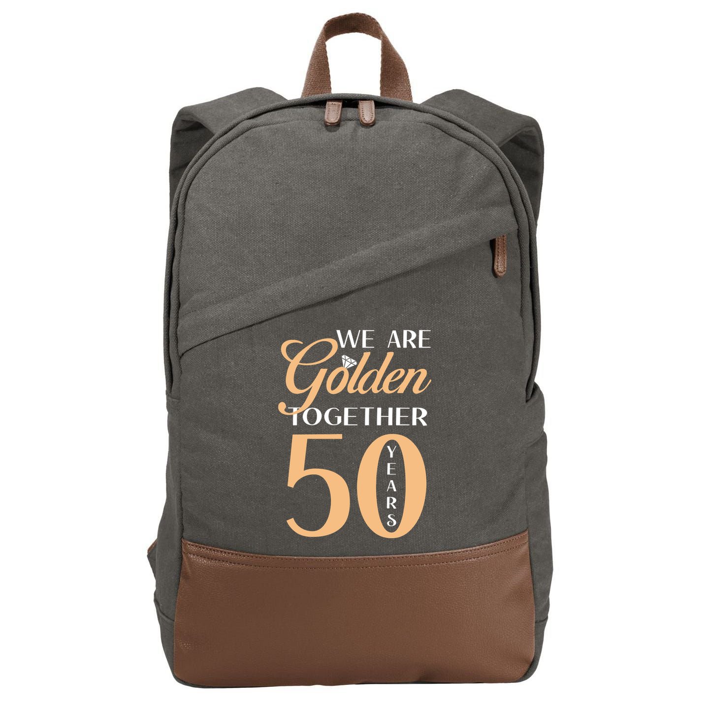 50th Wedding Anniversary We Are Golden Together 50 Years Cotton Canvas Backpack