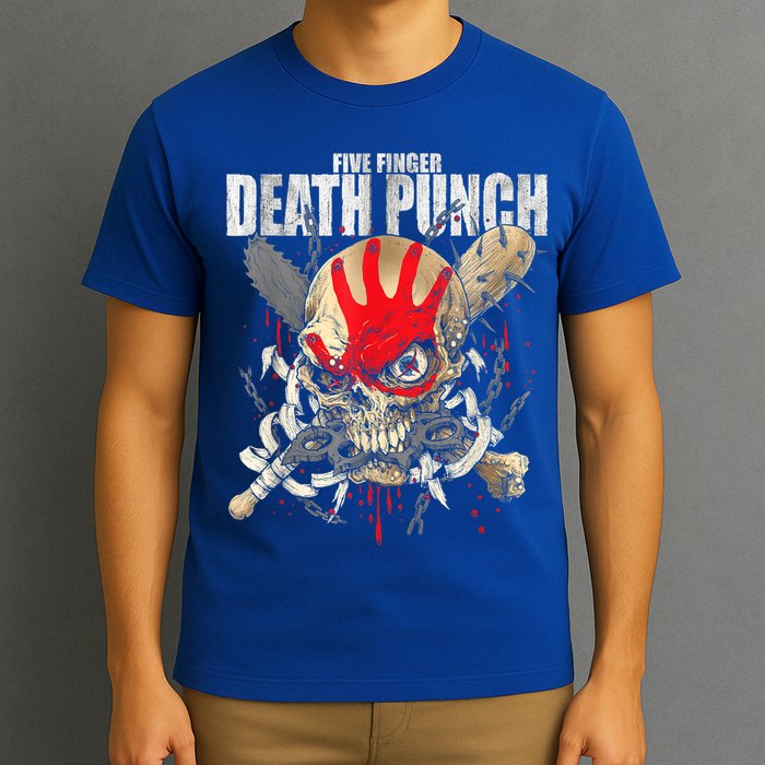 5FDP Warhead Skull Front Back Print T-Shirt