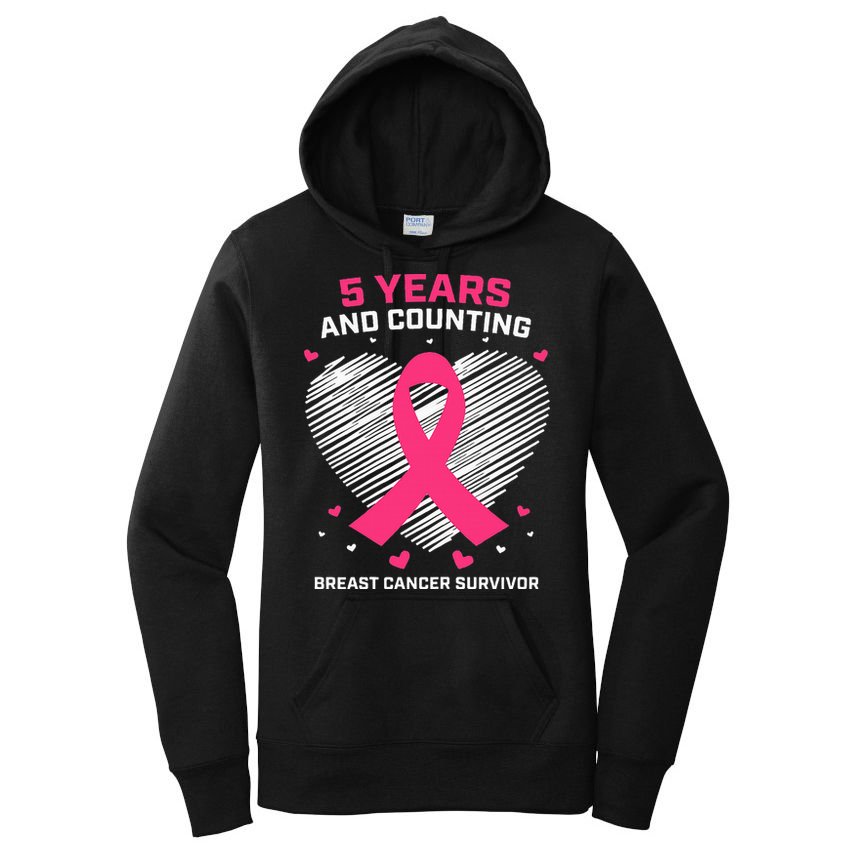 5 Year Breast Cancer Survivor Gifts Pink Cancer Free Women's Pullover Hoodie
