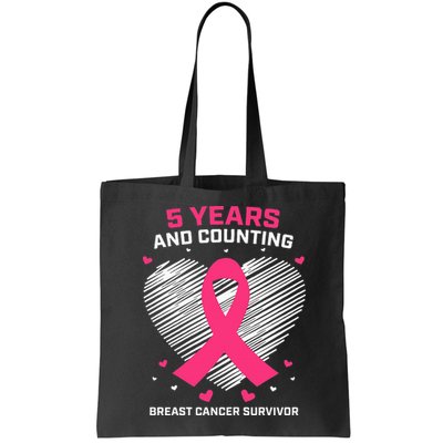 5 Year Breast Cancer Survivor Gifts Pink Cancer Free Bag