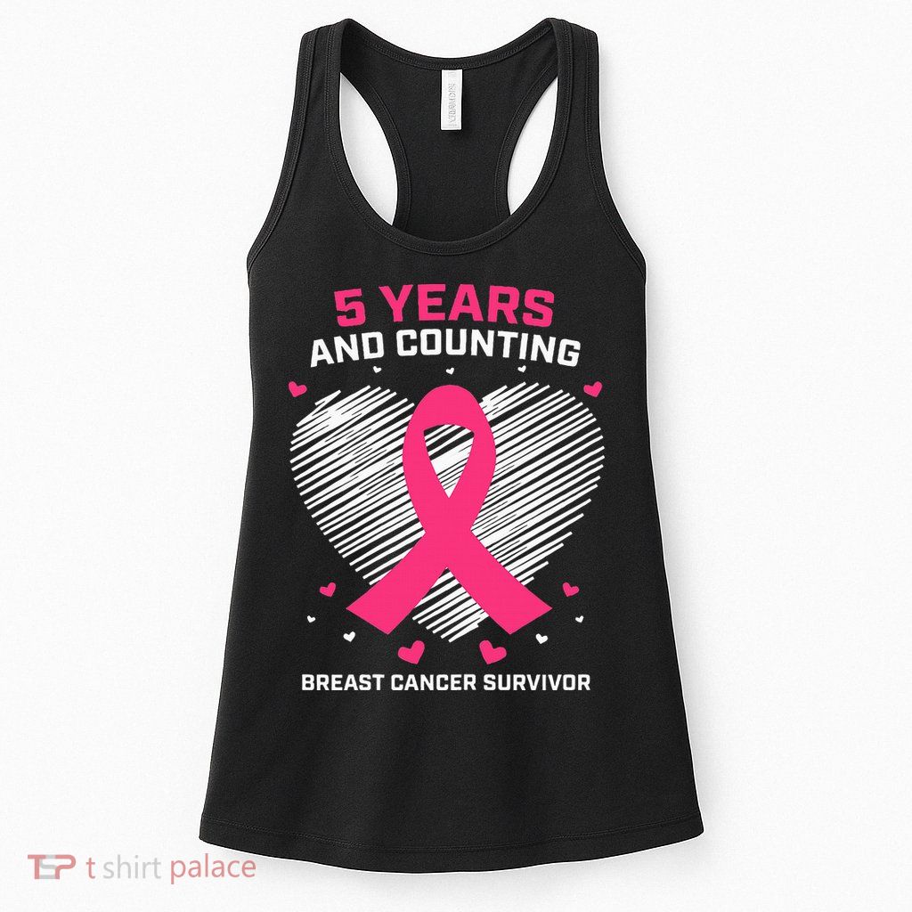5 Year Breast Cancer Survivor Gifts Pink Cancer Free Womens Tank Top