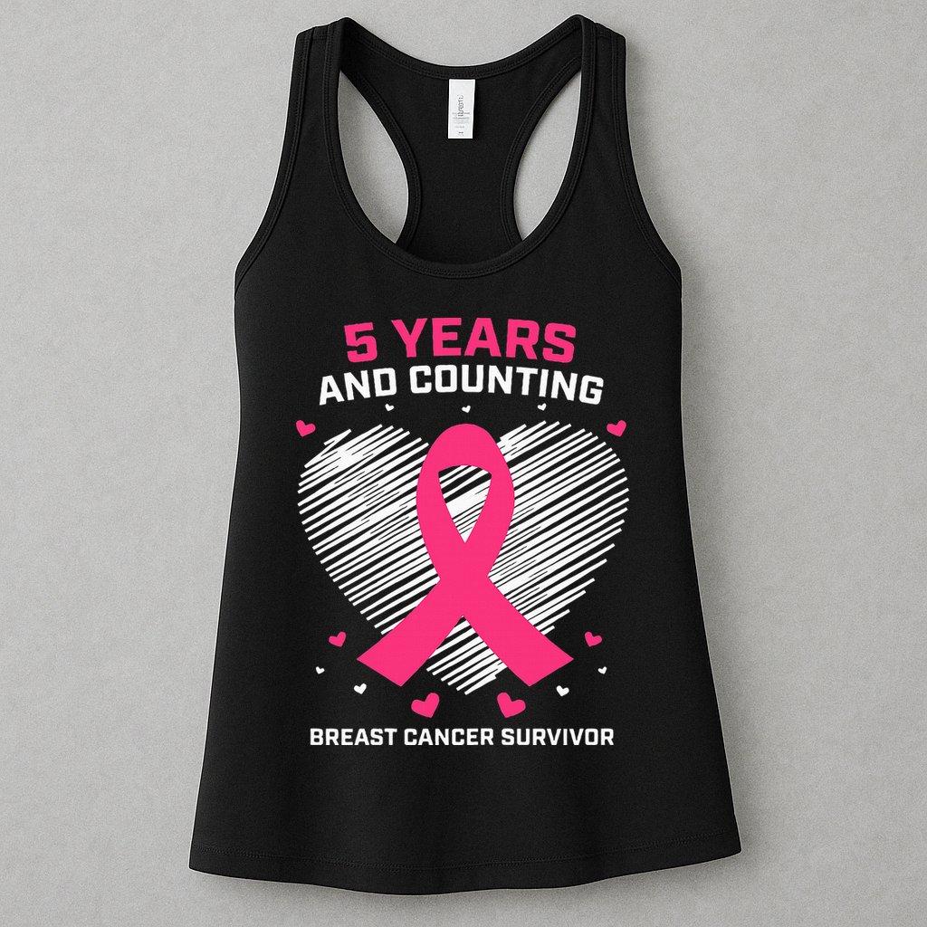 5 Year Breast Cancer Survivor Gifts Pink Cancer Free Womens Tank Top