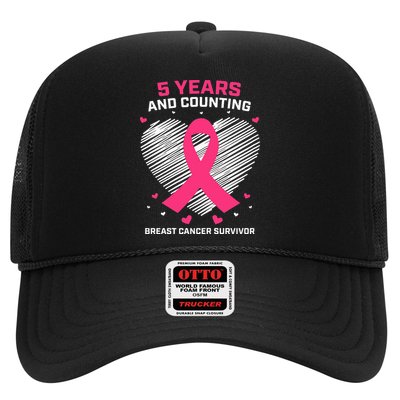 5 Year Breast Cancer Survivor Gifts Pink Cancer Free Trucker Hat