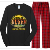 50 Years Being Awesome Vintage 1973 Limited Edition Birthday Cute Long Sleeve Pajama Set