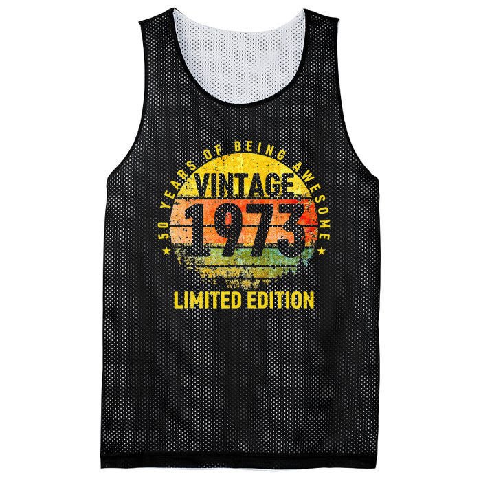 50 Years Being Awesome Vintage 1973 Limited Edition Birthday Cute Mesh Reversible Basketball Jersey Tank