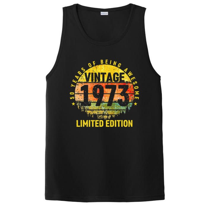 50 Years Being Awesome Vintage 1973 Limited Edition Birthday Cute PosiCharge Competitor Tank