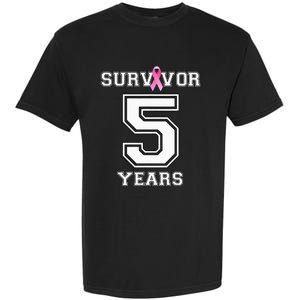 5 Years Breast Cancer Survivor Gifts For  Pink Ribbon Garment-Dyed Heavyweight T-Shirt