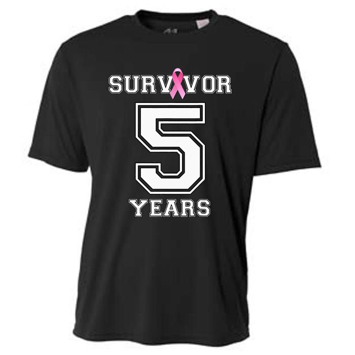 5 Years Breast Cancer Survivor Gifts For  Pink Ribbon Cooling Performance Crew T-Shirt