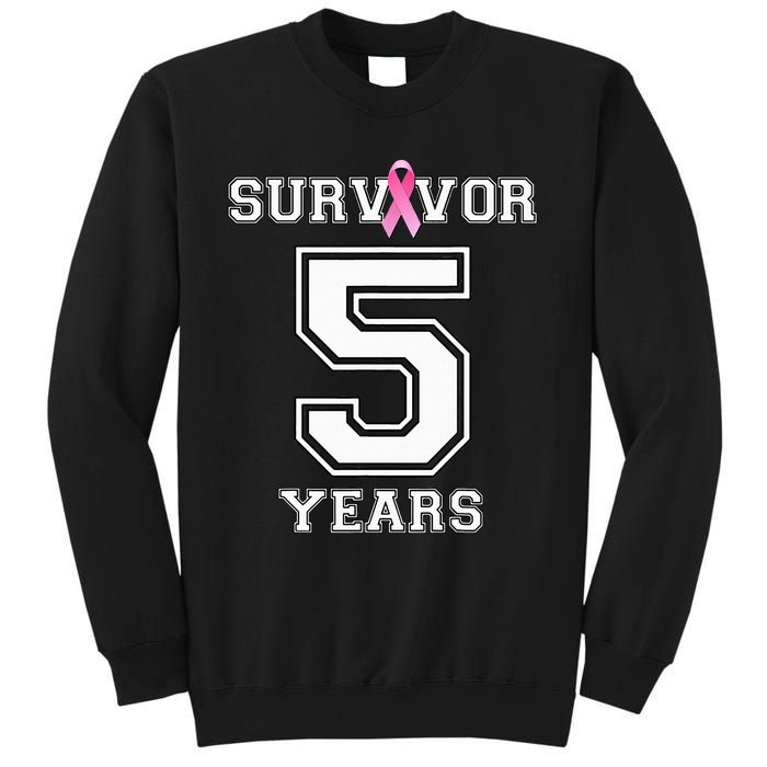 5 Years Breast Cancer Survivor Gifts For  Pink Ribbon Sweatshirt