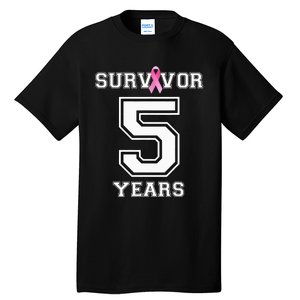 5 Years Breast Cancer Survivor Gifts For  Pink Ribbon Tall T-Shirt