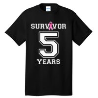 5 Years Breast Cancer Survivor Gifts For  Pink Ribbon Tall T-Shirt