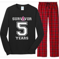 5 Years Breast Cancer Survivor Gifts For  Pink Ribbon Long Sleeve Pajama Set