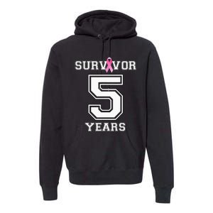 5 Years Breast Cancer Survivor Gifts For  Pink Ribbon Premium Hoodie