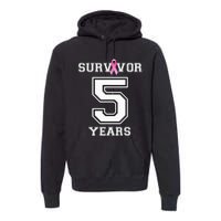 5 Years Breast Cancer Survivor Gifts For  Pink Ribbon Premium Hoodie