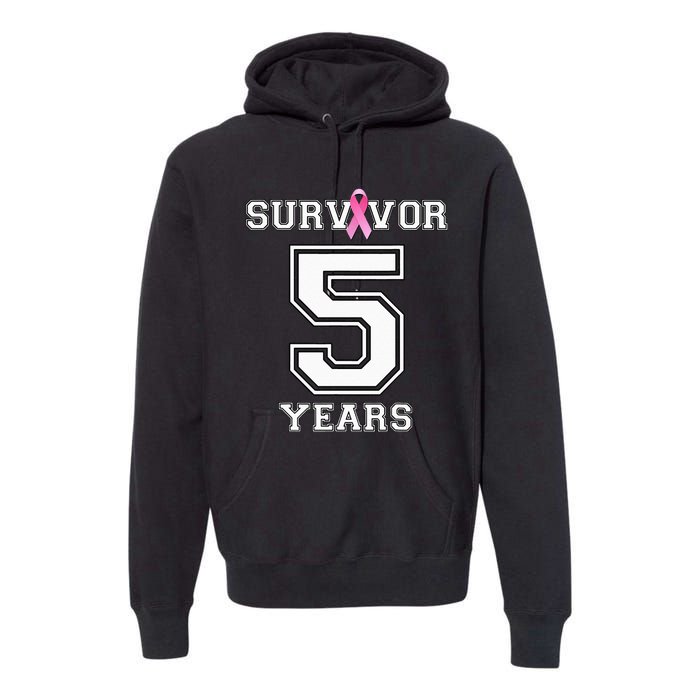 5 Years Breast Cancer Survivor Gifts For  Pink Ribbon Premium Hoodie