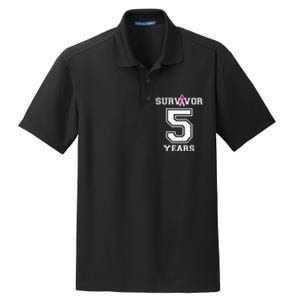 5 Years Breast Cancer Survivor Gifts For  Pink Ribbon Dry Zone Grid Polo