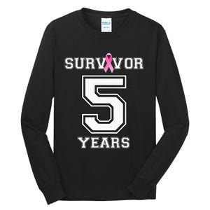 5 Years Breast Cancer Survivor Gifts For  Pink Ribbon Tall Long Sleeve T-Shirt