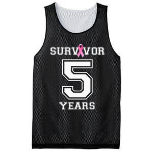 5 Years Breast Cancer Survivor Gifts For  Pink Ribbon Mesh Reversible Basketball Jersey Tank