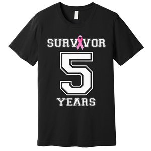 5 Years Breast Cancer Survivor Gifts For  Pink Ribbon Premium T-Shirt