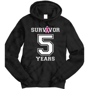 5 Years Breast Cancer Survivor Gifts For  Pink Ribbon Tie Dye Hoodie