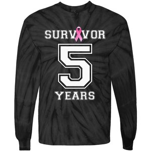 5 Years Breast Cancer Survivor Gifts For  Pink Ribbon Tie-Dye Long Sleeve Shirt