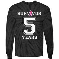 5 Years Breast Cancer Survivor Gifts For  Pink Ribbon Tie-Dye Long Sleeve Shirt