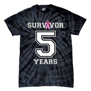 5 Years Breast Cancer Survivor Gifts For  Pink Ribbon Tie-Dye T-Shirt