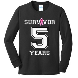 5 Years Breast Cancer Survivor Gifts For  Pink Ribbon Kids Long Sleeve Shirt