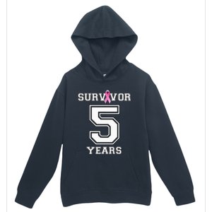 5 Years Breast Cancer Survivor Gifts For  Pink Ribbon Urban Pullover Hoodie