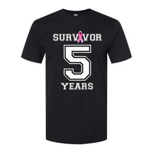 5 Years Breast Cancer Survivor Gifts For  Pink Ribbon Softstyle CVC T-Shirt