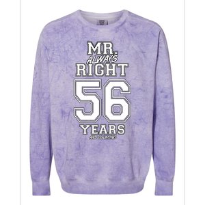 56 Years Being Mr Always Right Funny Couples Anniversary Gift Colorblast Crewneck Sweatshirt