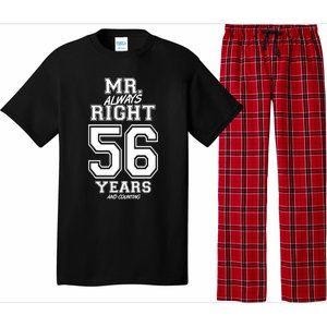 56 Years Being Mr Always Right Funny Couples Anniversary Gift Pajama Set