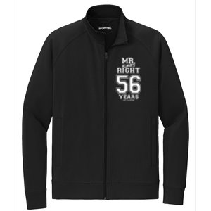 56 Years Being Mr Always Right Funny Couples Anniversary Gift Stretch Full-Zip Cadet Jacket