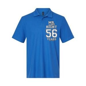 56 Years Being Mr Always Right Funny Couples Anniversary Gift Softstyle Adult Sport Polo