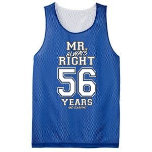 56 Years Being Mr Always Right Funny Couples Anniversary Gift Mesh Reversible Basketball Jersey Tank